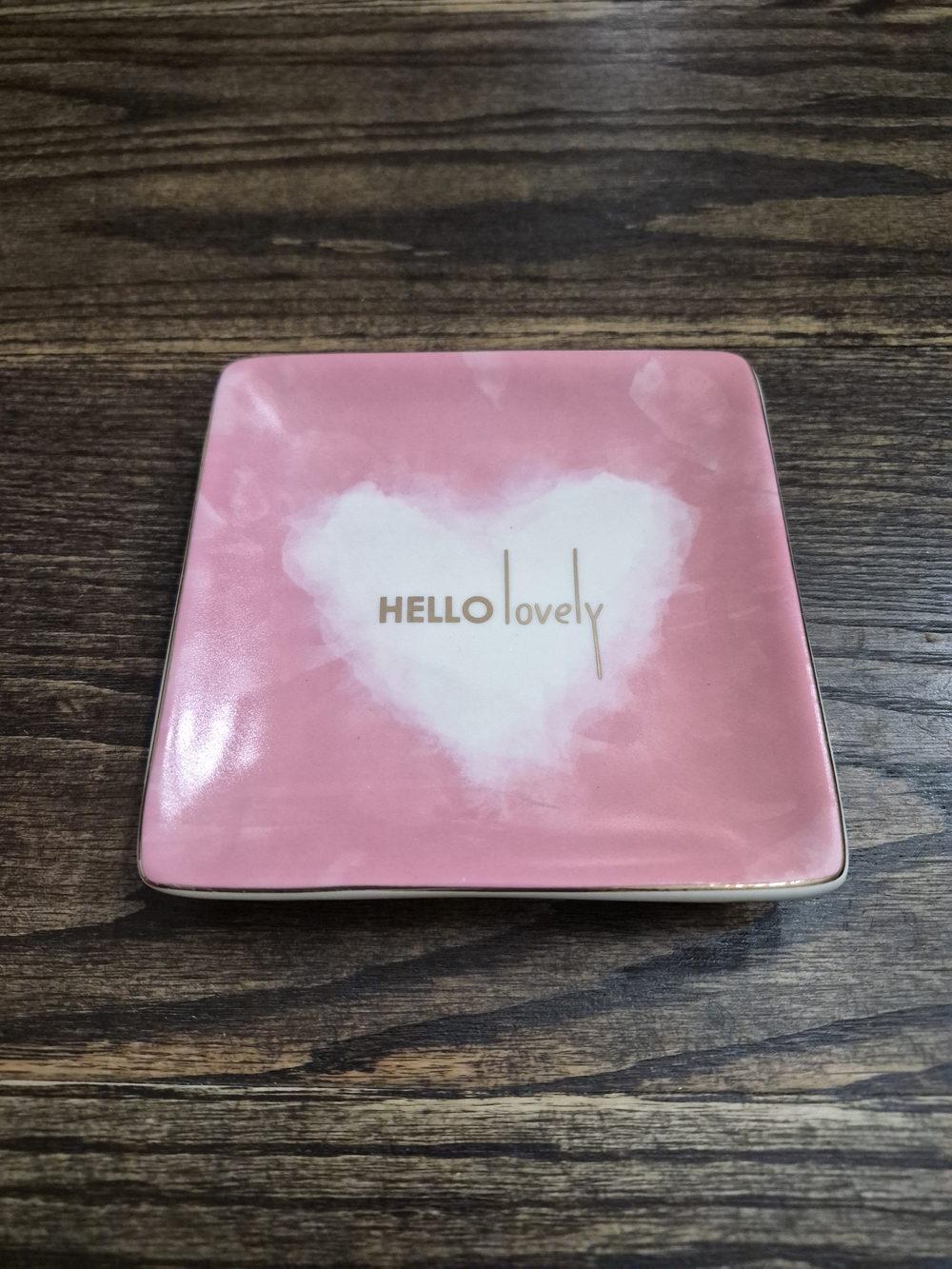 American Atelier golds Hello Lovely Ceramic Trinket Dish